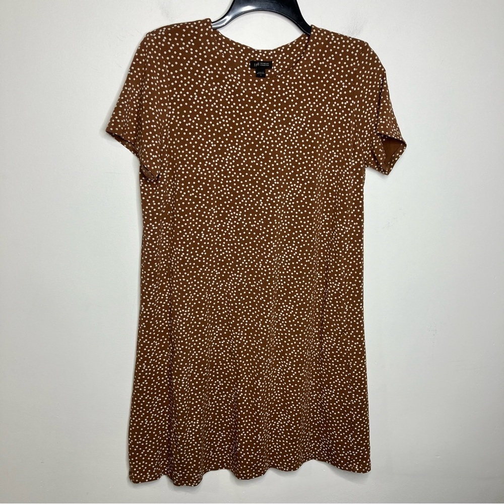 J. Jill Wearever dress with pockets caramel with white dots size small